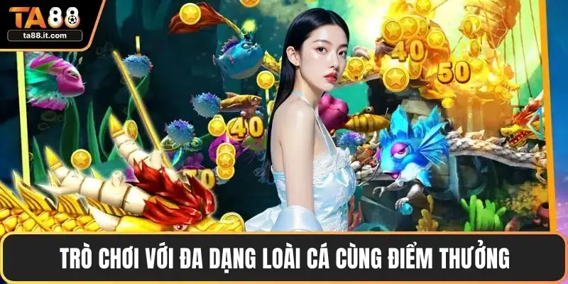 Trò chơi với đa dạng loài cá cùng điểm thưởng